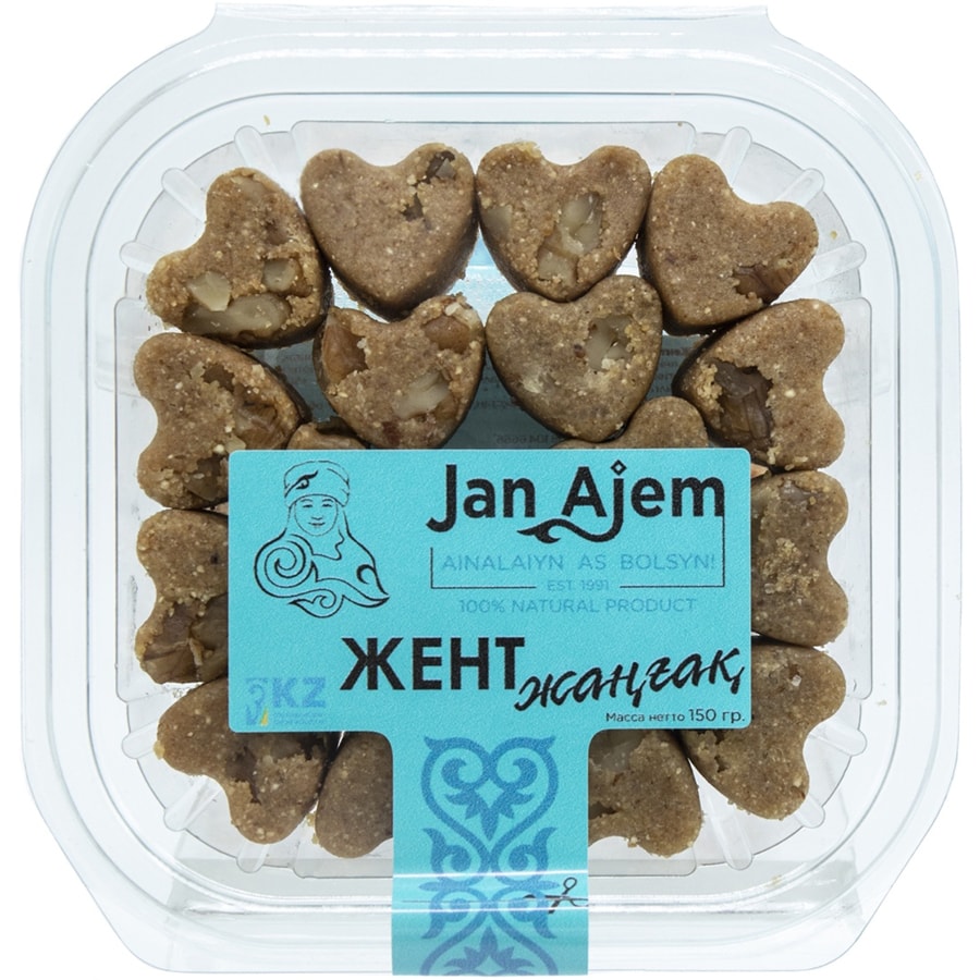 Жент сладкий Jan Ajem сушеный с грецким орехом в форме сердца, 150 гр.